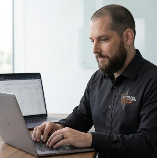 Brandt Bravo building automation systems on a laptop